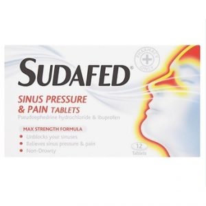 SUDAFED SINUS PRESSURE & PAIN TABLETS (12-24 Pack Size)
