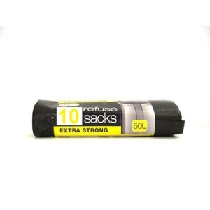 REFUSE SACKS TIE HANDLE EXTRA STRONG 50L