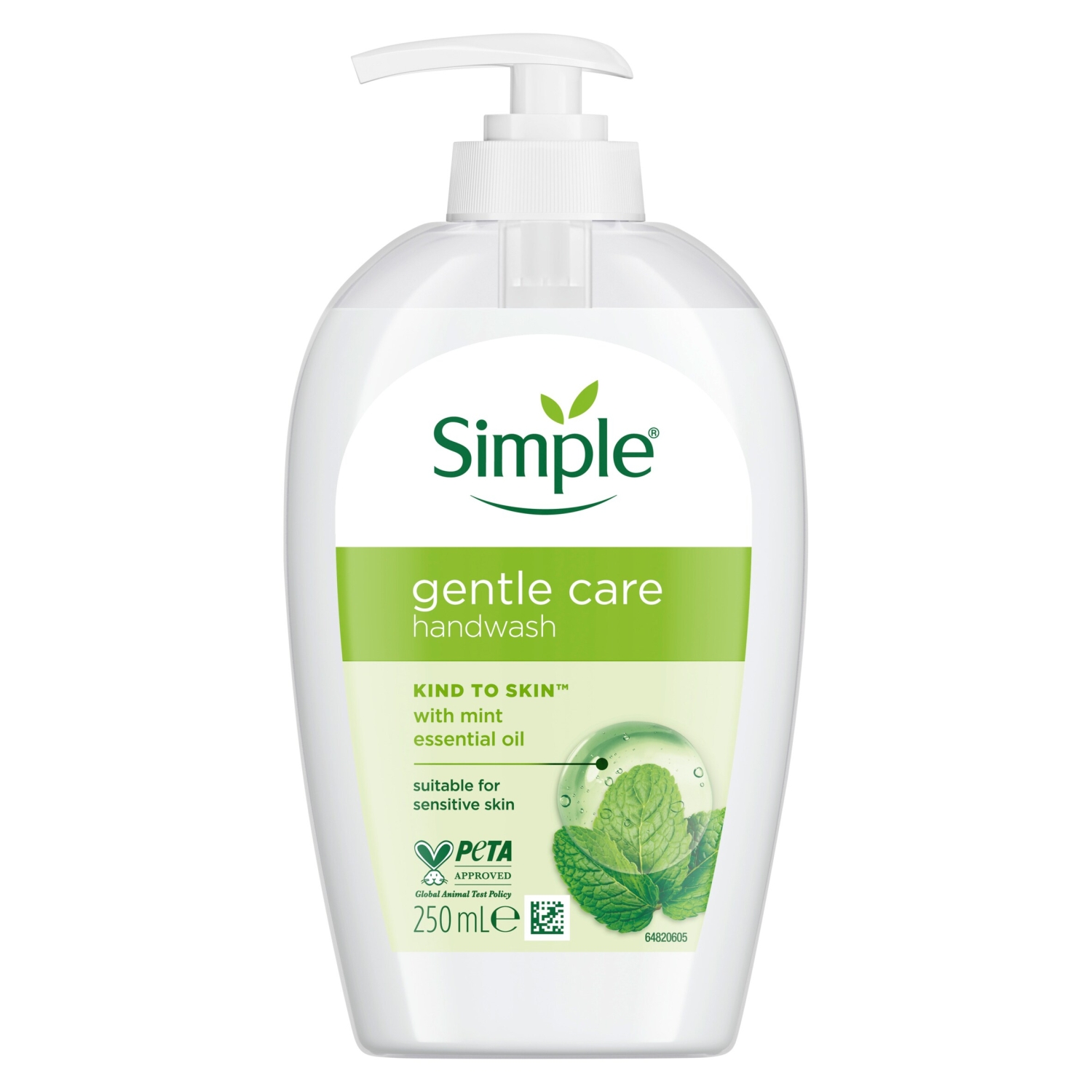Simple gentle care hand wash with mint essential oil 250ml