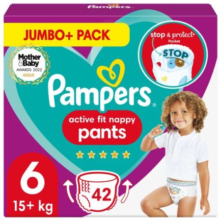 Pampers Active Fit 42 Pants Size 6 Jumbo Plus Pack