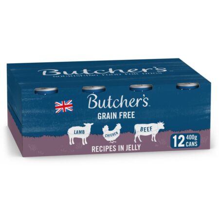 Butcher’s Grain Free Recipes in Jelly Dog Food Tins 12 x 400g