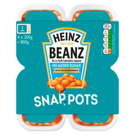 Heinz Beanz No Added Sugar Snap Pots 4 x 200g