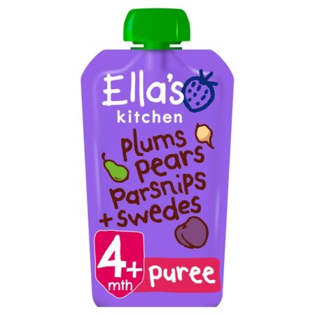 Ella’s Kitchen Plums, Pears, Parsnips and Swedes Baby Food Pouch 4+ Months 120g