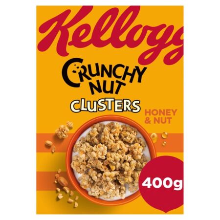Kellogg’s Crunchy Nut Honey & Nut Clusters Breakfast Cereal 400g