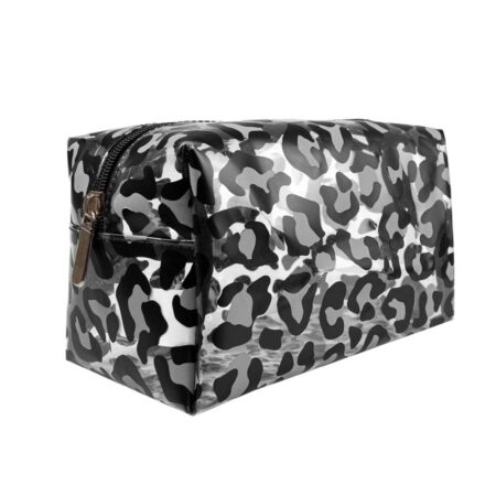 GREY LEOPARD MAKEUP BAG