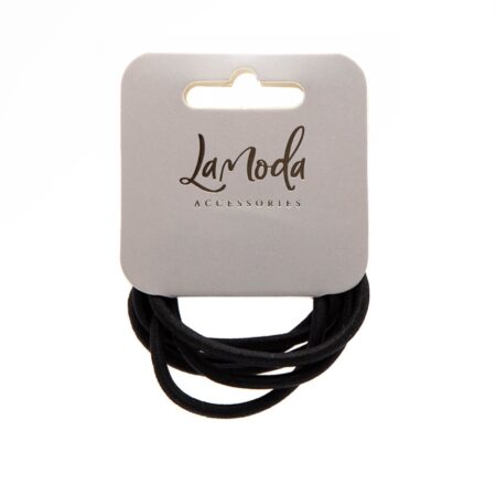 THICK BLACK HAIR BANDS 6 PC