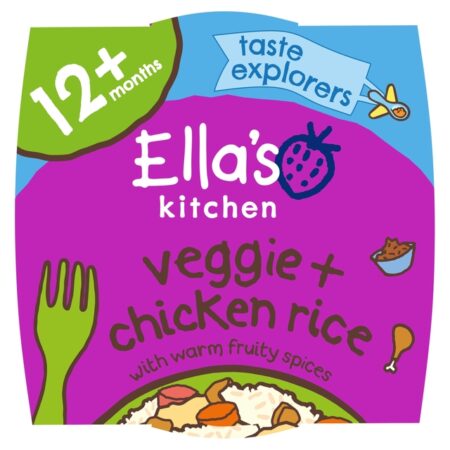 Ella’s Kitchen Vegetable Chicken Rice Toddler Tray Meal 12+ Months 200g
