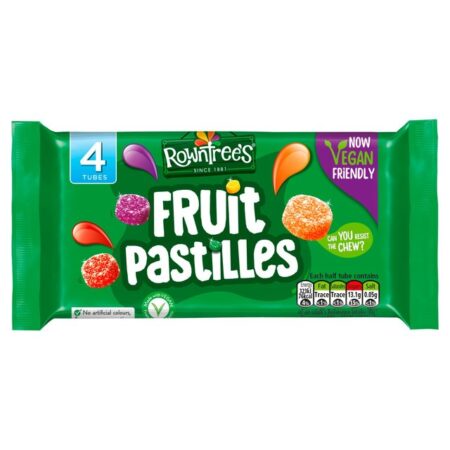 Rowntrees Fruit Pastilles Vegan 4 Tubes 171.2g