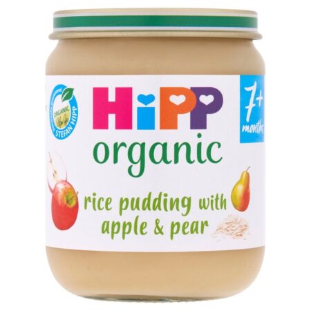 HiPP Organic Rice Pudding with Apple Pear Baby Food Jar 7+ Months 160g