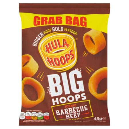 Hula Hoops Big Hoops Bbq Beef Grab Bag Crisps 45g