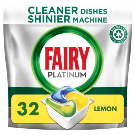 Fairy Platinum All In One Lemon Dishwasher Tablets 32 per pack