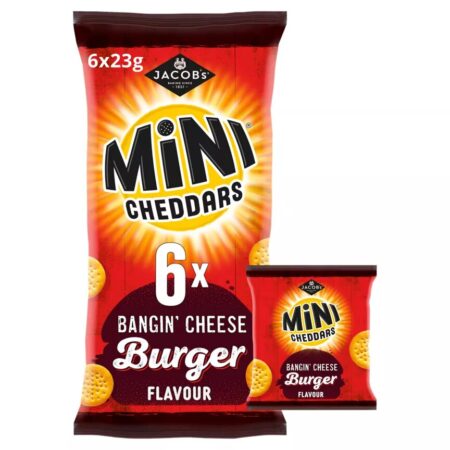 Jacobs Mini Cheddars Bangin Cheese Burger Flavour 6 X 23g