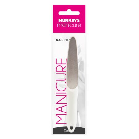 CURVED METAL NAIL FILE WITH PLASTIC HANDLE