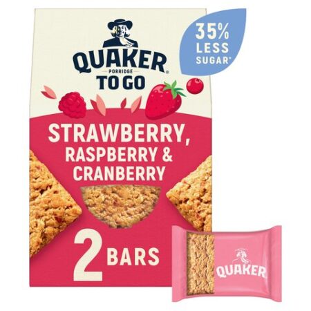 Quaker Porridge To Go Strawberry Raspberry & Cranberry 2 X 55g