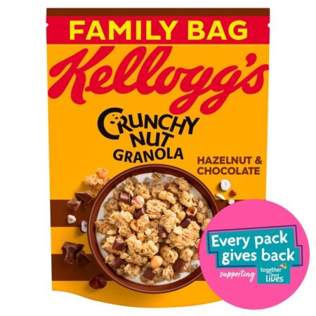 Kellogg’s Crunchy Nut Glorious Oat Granola Cracking Hazelnuts & Chocolate 600g