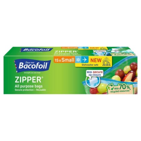 Bacofoil All Purpose Small Zipper Bags 15 Pack 15 per pack