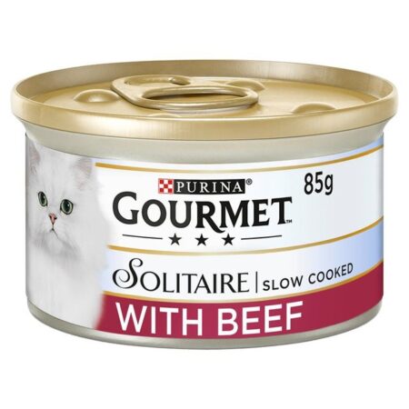 Gourmet Solitaire Tinned Cat Food with Beef 85g