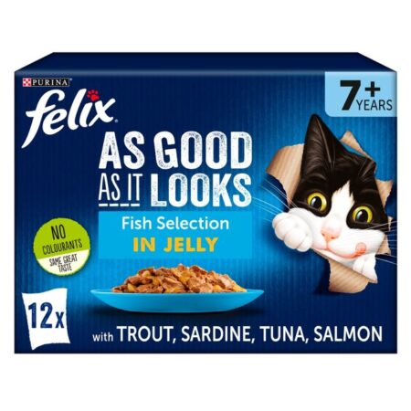 Felix Senior 7+ As Good As It Looks Fish Selection Pouches in Jelly 12 x 100g