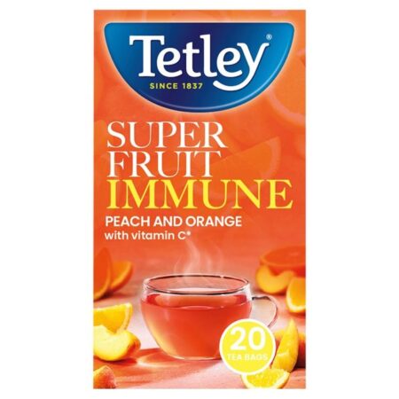 Tetley Super Fruit Vitamin C Peach and Orange Tea 20’s 40g