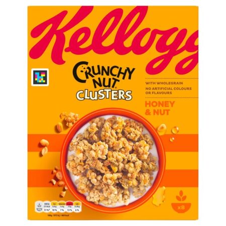 Kellogg’s Crunchy Nut Honey & Nut Clusters Breakfast Cereal 400g