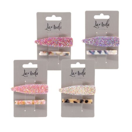 CRYSTAL AND MARBLE HAIR CLIPS