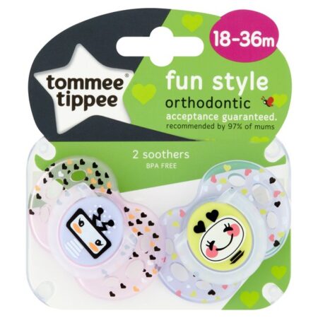 Tommee Tippee Fun Style Orthodontic Soothers 18-36M 2 per pack