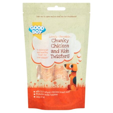 Good Boy Chunky Chicken & Hide Twisters Dog Treats 60g