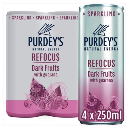 Purdeys Natural Refocus Dark Fruits With Guarana 4 X 250ml