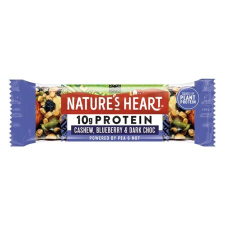 Nature’s Heart Plant Protein Cashew, Blueberry & Dark Choc Bar 45g