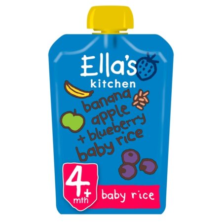 Ella’s Kitchen Bananas and Blueberries Baby Rice Baby Food Pouch 4+ Months 120g