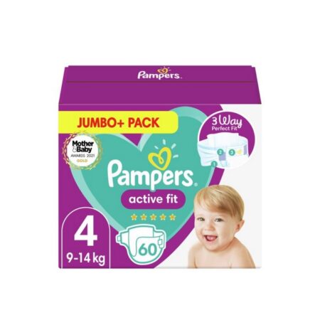 Pampers Active Fit Size 4 60 Nappies Jumbo+ Pack