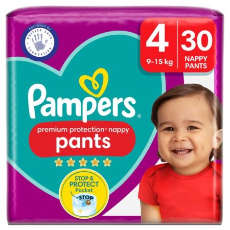 Pampers Premium Protection Nappy Pants Size 4, 30 Nappies Essential Pack