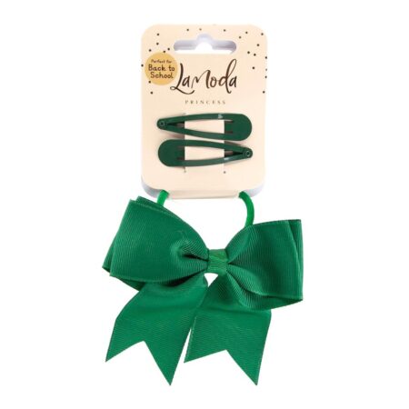LARGE BOW AND SLEEPIES SET-GRN