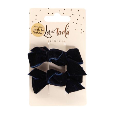 VELVET BOW SET – NAVY