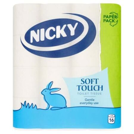Nicky Soft Touch Toilet Tissue 2 Ply 16 Rolls