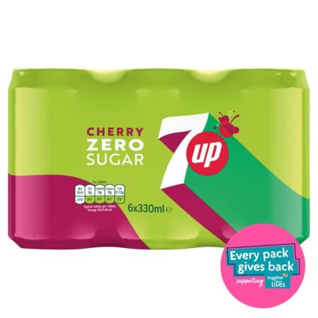 7UP Zero Sugar Cherry Cans 6 x 330ml