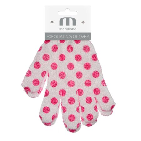 EXFOLIATING GLOVES PINK DOTS