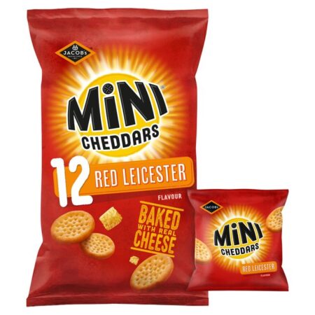 Jacob’s Mini Cheddars Red Leicester Baked Snacks 12 x 23g