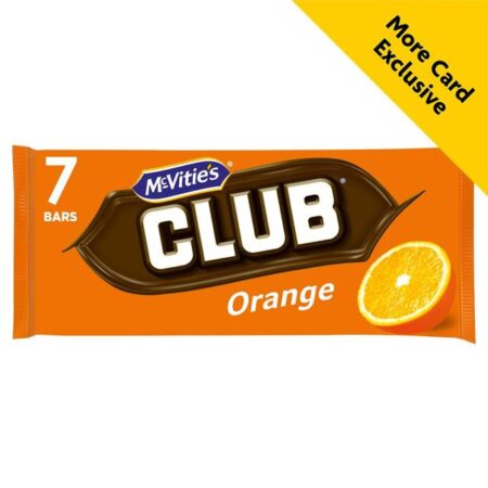 Mcvitie’s Club Orange Chocolate 7 Bars 161g