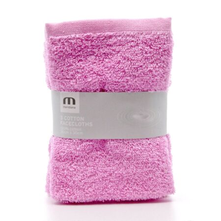 3 PACK FACECLOTHS PINK