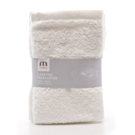 3 PACK FACECLOTHS WHITE
