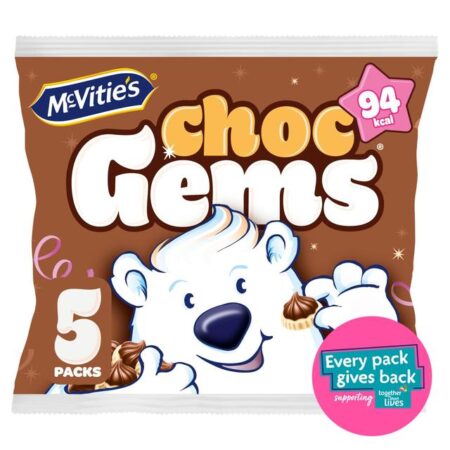 McVitie’s Iced Gems Chocolate Multipack Biscuits 5 x 19g