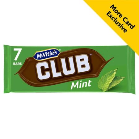 Mcvitie’s Club Mint Chocolate 7 Bars 161g