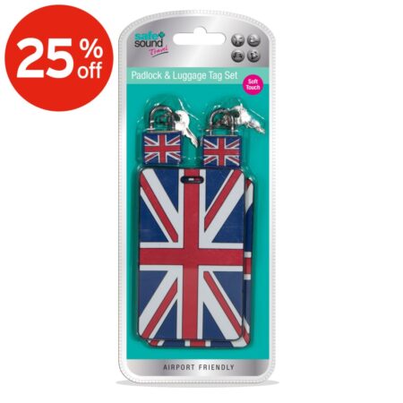 PAIR OF RUBBER LUGGAGE TAGS AND PADLOCKS