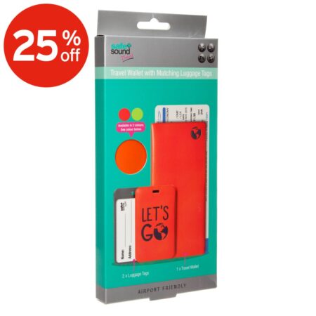DOCUMENT WALLET & 2 LUGGAGE TAGS