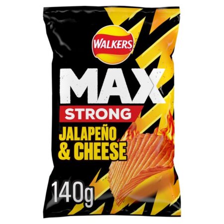 Walkers Max Strong Jalapeno & Cheese Sharing Crisps 140g