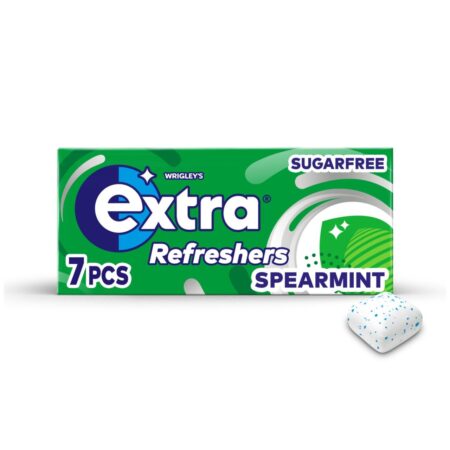 Extra Refreshers Spearmint Sugar Free Chewing Gum Handy Box 7 Pieces 15.7g