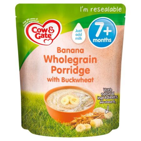 Cow Gate Banana Wholegrain Porridge With Buckwheat From 7M Onwards 200g