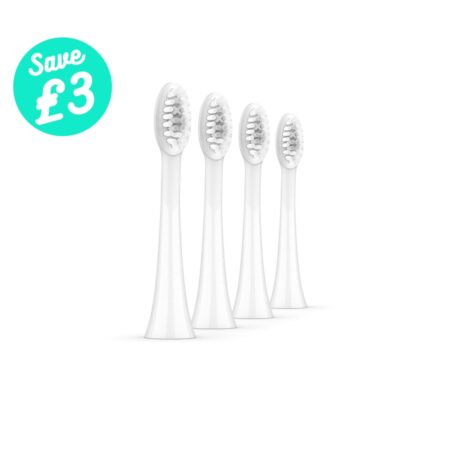 SONIC+ BRUSH HEADS WHITE SILVER 4PK