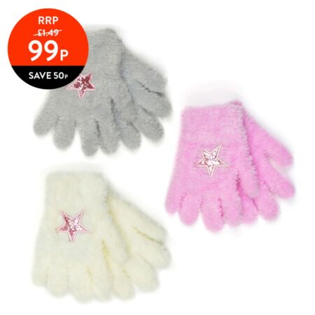 GIRLS SOFT GLOVES WITH MOTIF